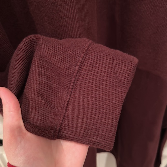 NWT Women’s Plus Size Oversized Maroon Ribbed Quarter Zip 3X - Picture 4 of 12